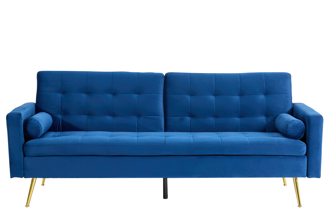 Comfy Velvet 3 Seater Sofa Bed With Metal Frame Button Detail Click Clack