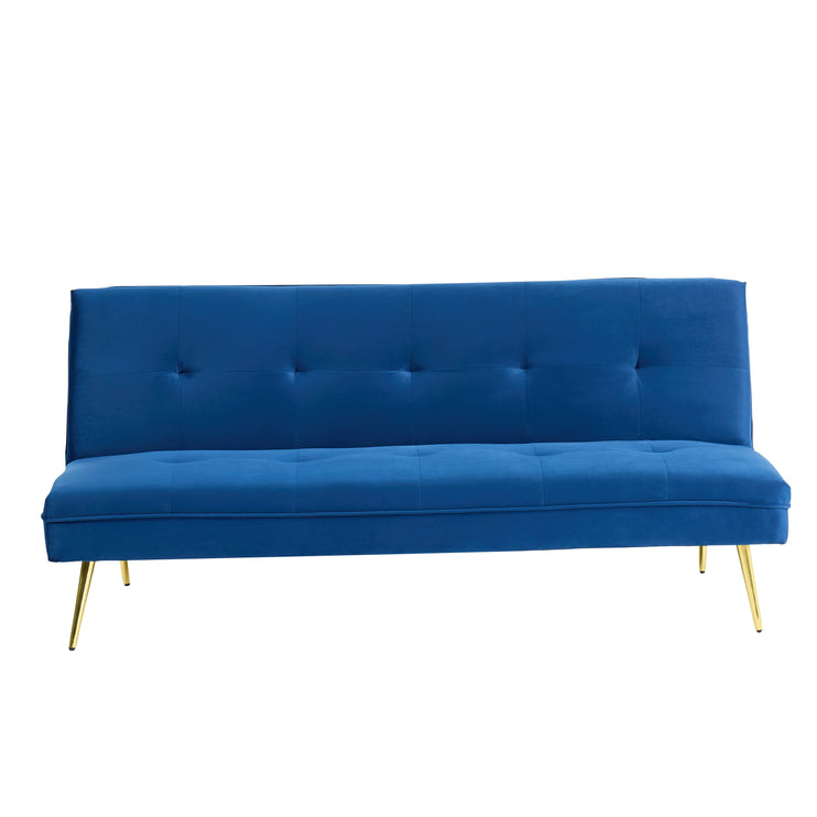 Adjustable 3 Seater Blue Sofa Bed Click Clack