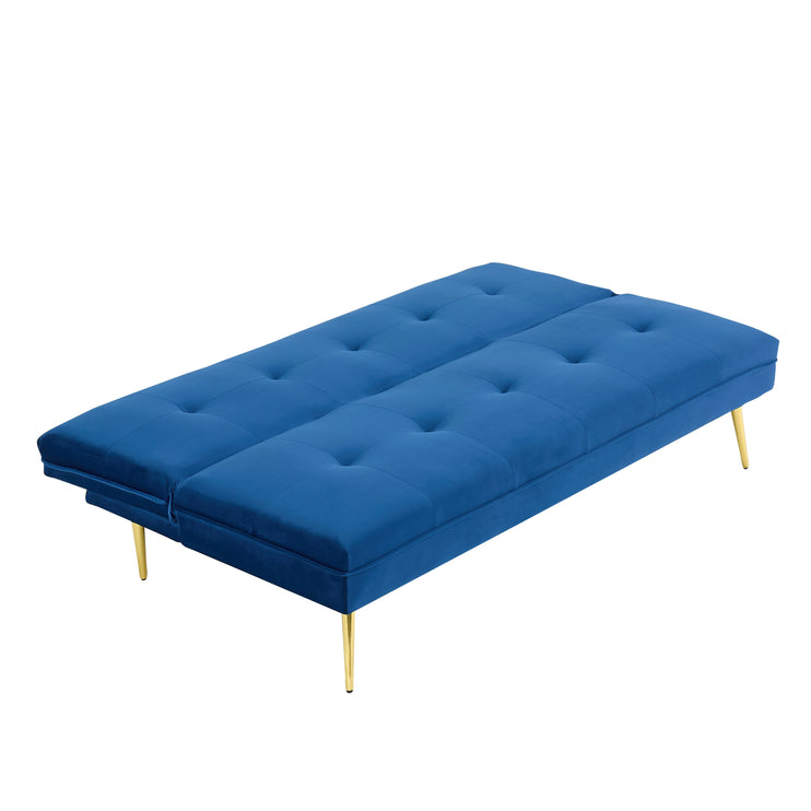 Adjustable 3 Seater Blue Sofa Bed Click Clack