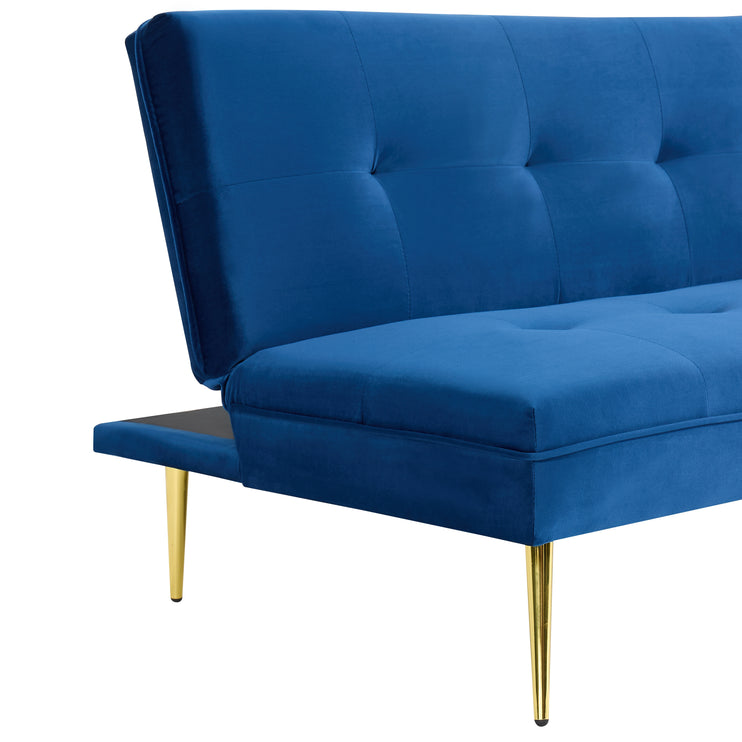 Adjustable 3 Seater Blue Sofa Bed Click Clack