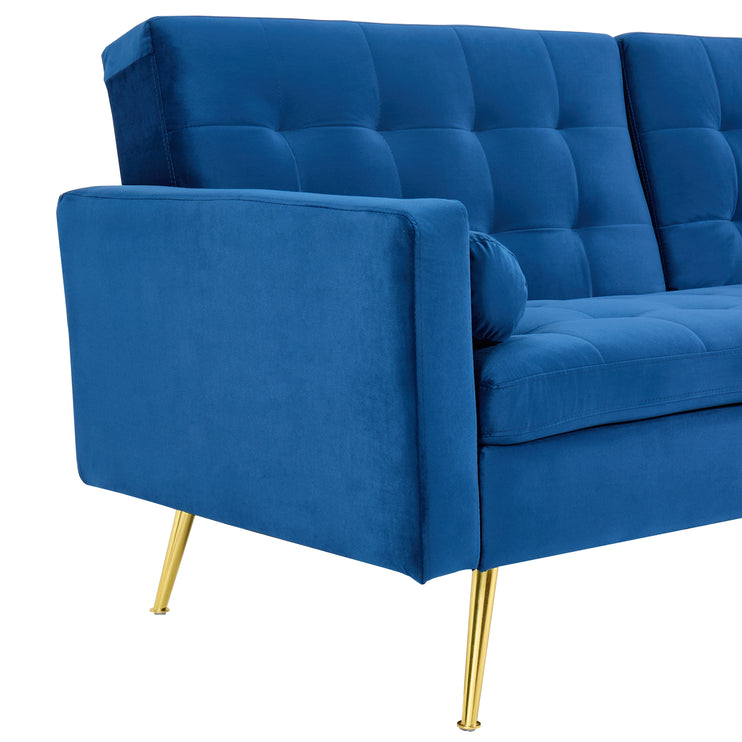Comfy Velvet 3 Seater Sofa Bed With Metal Frame Button Detail Click Clack