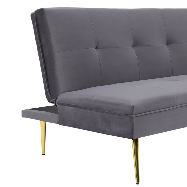 Adjustable 3 Seater Grey Sofa Bed Click Clack