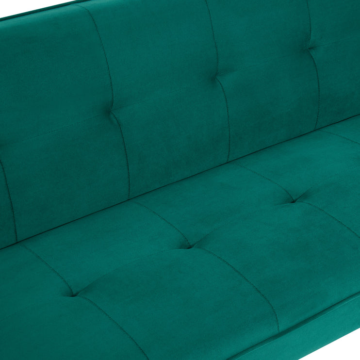 Adjustable 3 Seater Green Sofa Bed Click Clack