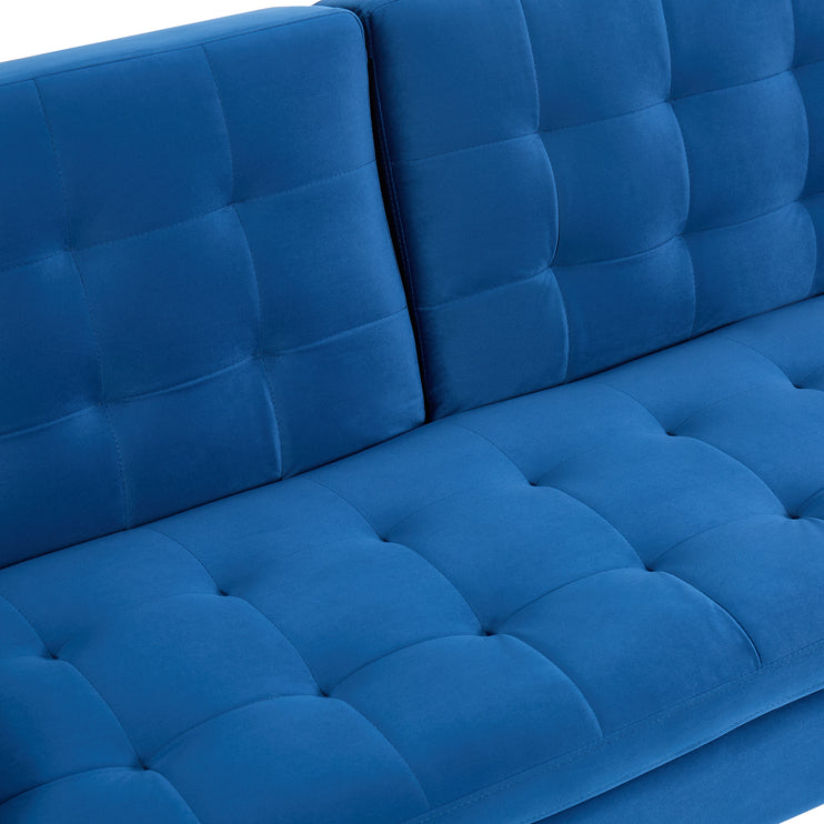 Comfy Velvet 3 Seater Sofa Bed With Metal Frame Button Detail Click Clack