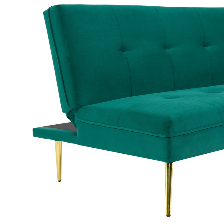 Adjustable 3 Seater Green Sofa Bed Click Clack