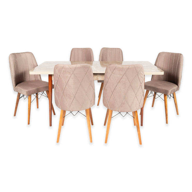 Belek Extendable Dining Table With Six Chairs