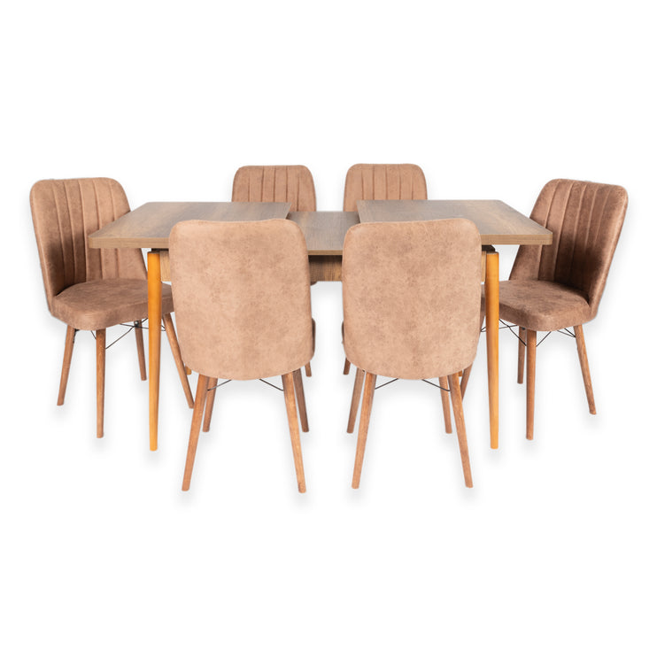 Barok Extendable Dining Table With Six Chairs