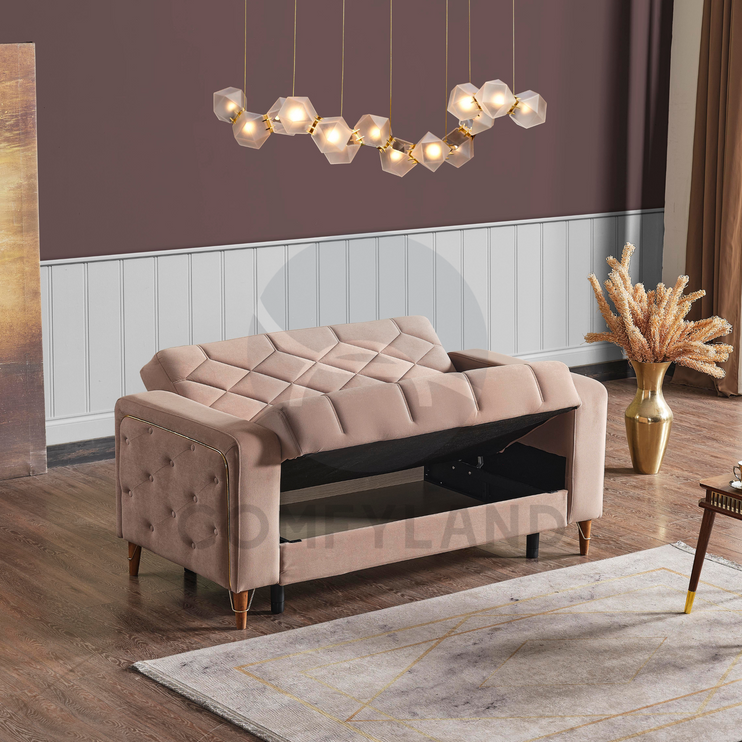 Melisa Beige Sofa Bed