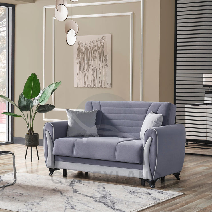 Seren Grey Velvet Sofa Bed