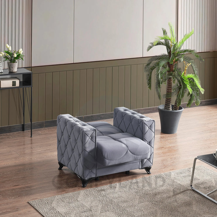 Dezza Sofa Bed in Grey Velvet