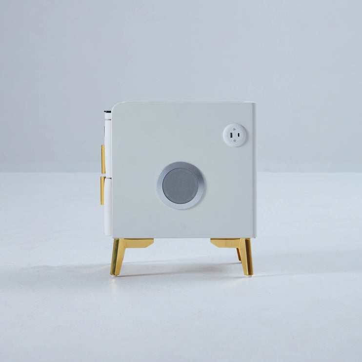 Bedroom Smart Nightstand with Wireless Charging, Speaker, LED Light and USB