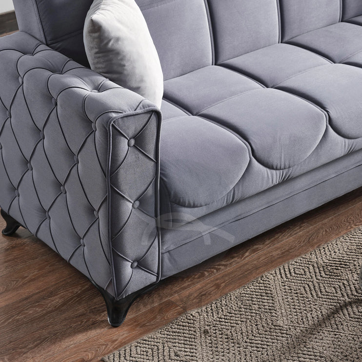 Dezza Sofa Bed in Grey Velvet