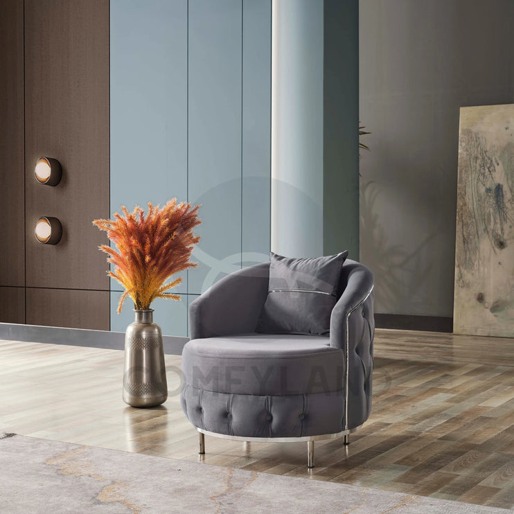 ALMERA Grey Velvet Living Room Furniture