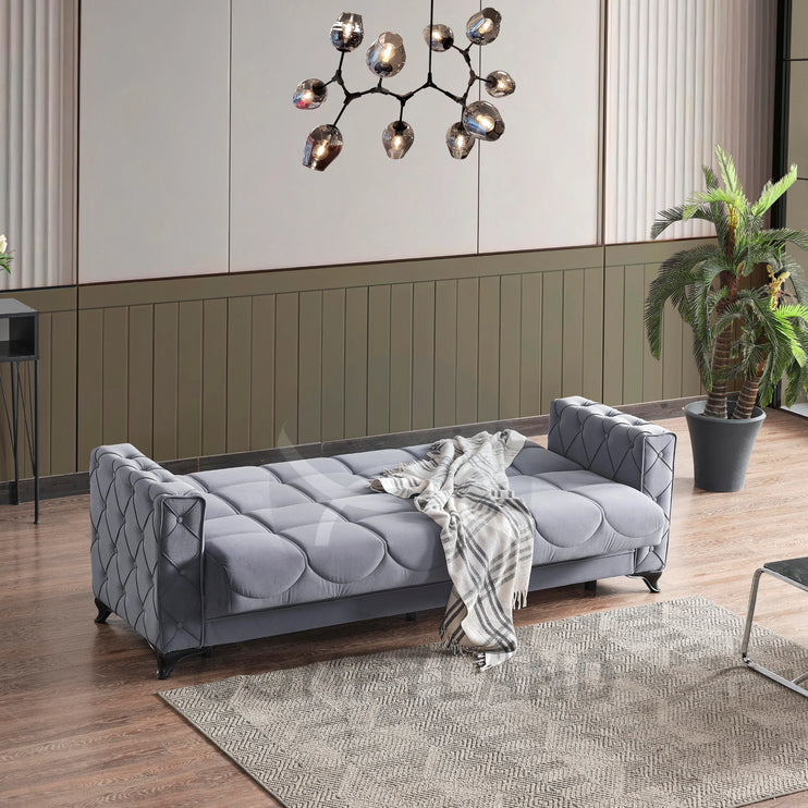 Dezza Sofa Bed in Grey Velvet