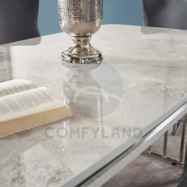 Almera Grey and Chrome Dining Table