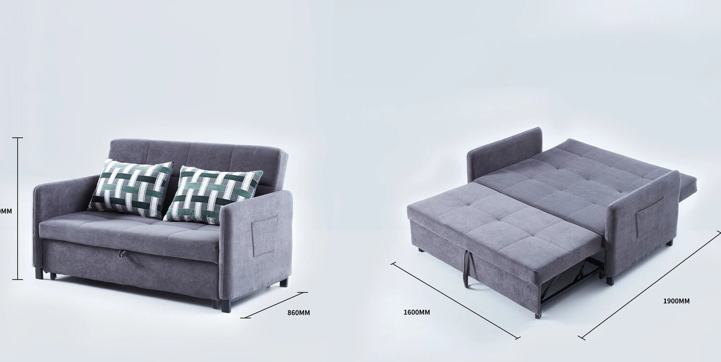 Comfy Grey Sofabed 2 Seater