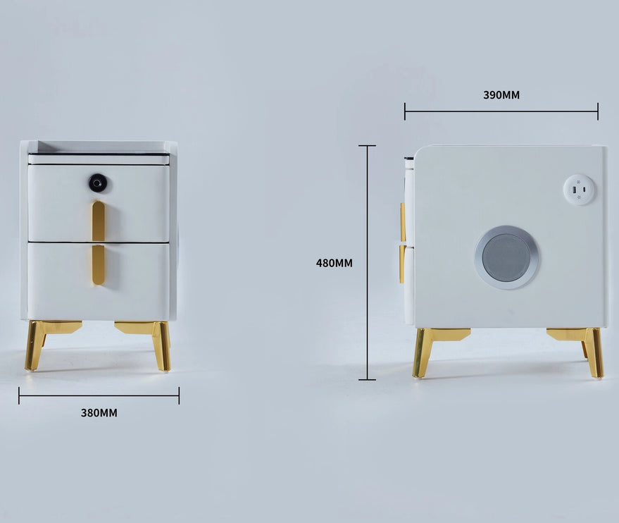 Bedroom Smart Nightstand with Wireless Charging, Speaker, LED Light and USB