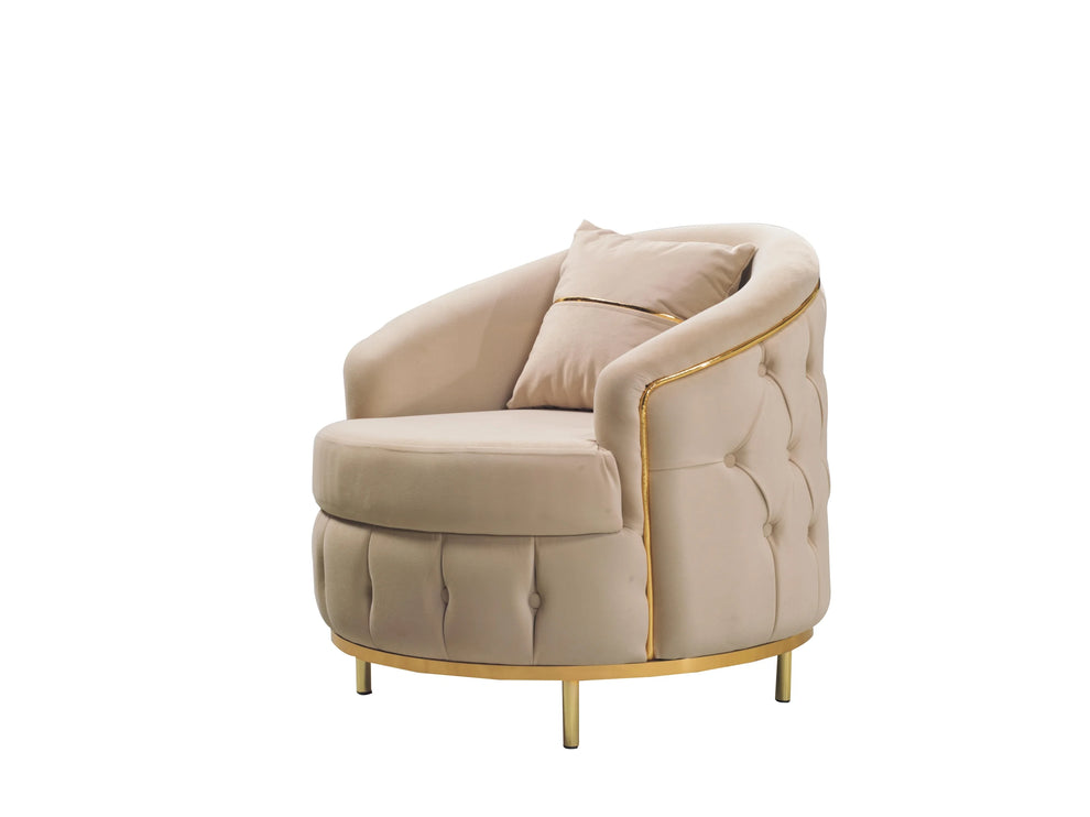 BERLIN Sofa Bed in Cream Velvet with Gold Detailing