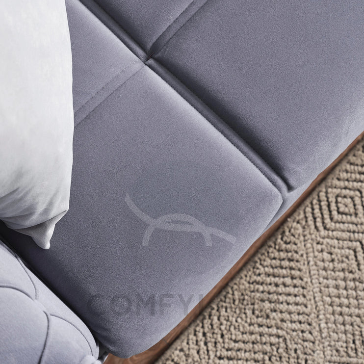 Dezza Sofa Bed in Grey Velvet