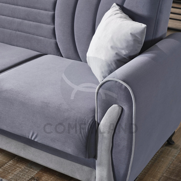 Seren Grey Velvet Sofa Bed