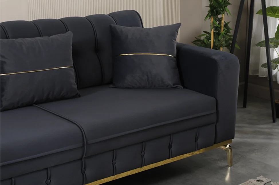 BERLIN Black Velvet with Gold Detailing