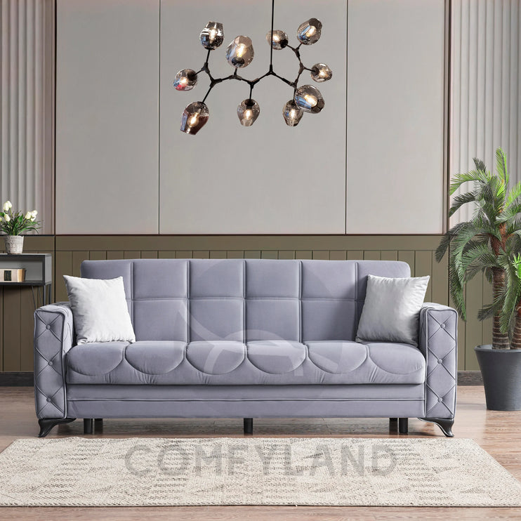 Dezza Sofa Bed in Grey Velvet