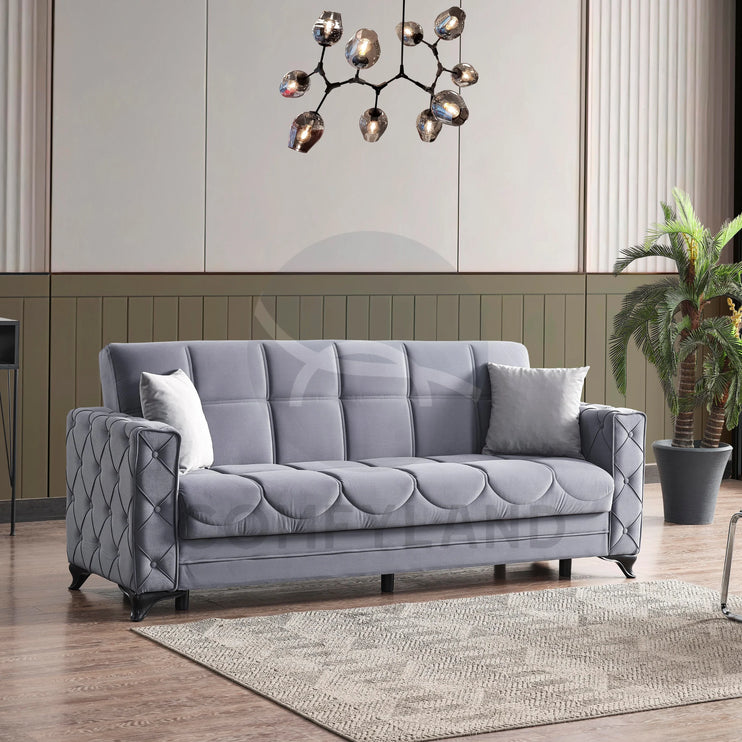 Dezza Sofa Bed in Grey Velvet