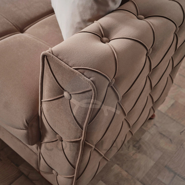 Dezza Sofa Bed in Beige Velvet