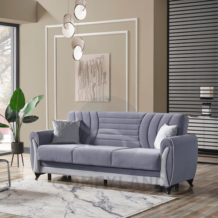 Seren Grey Velvet Sofa Bed