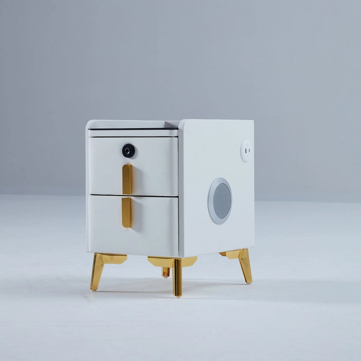 Bedroom Smart Nightstand with Wireless Charging, Speaker, LED Light and USB