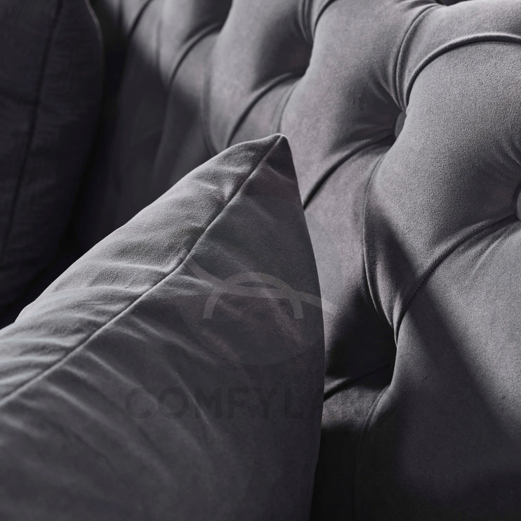 ALMERA Grey Velvet Living Room Furniture