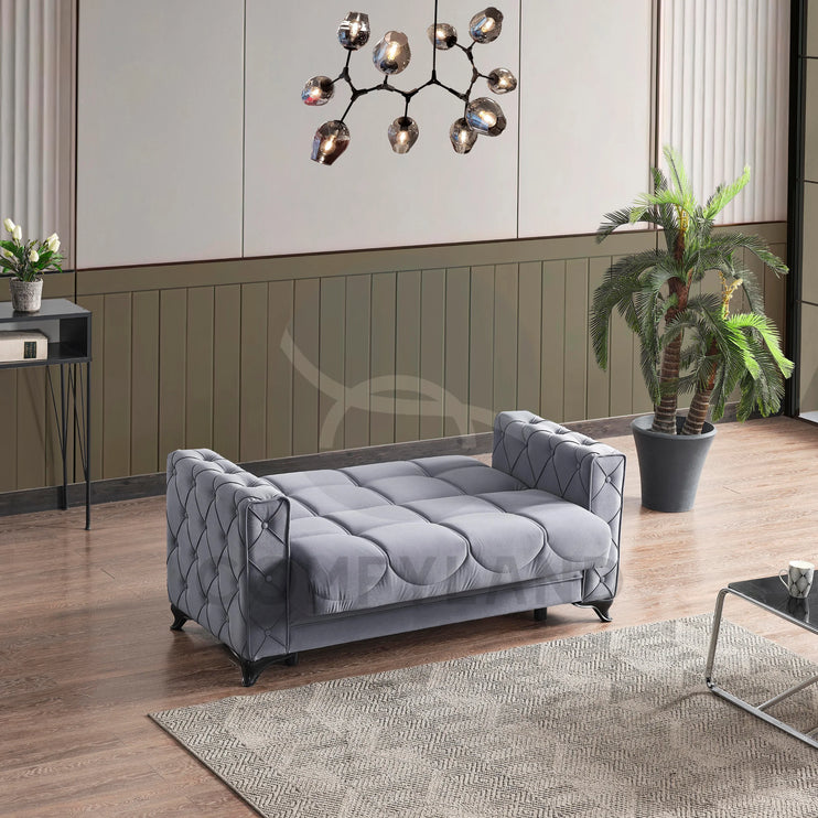 Dezza Sofa Bed in Grey Velvet