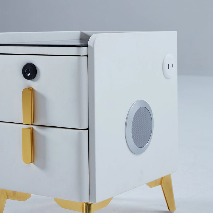Bedroom Smart Nightstand with Wireless Charging, Speaker, LED Light and USB