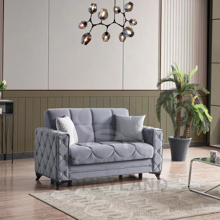 Dezza Sofa Bed in Grey Velvet
