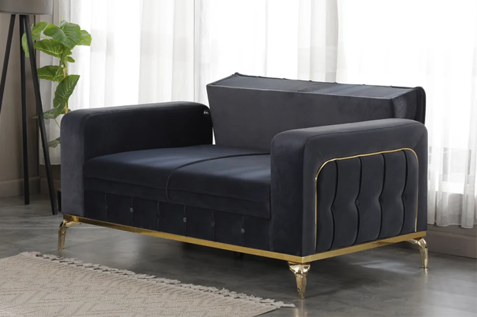BERLIN Black Velvet with Gold Detailing
