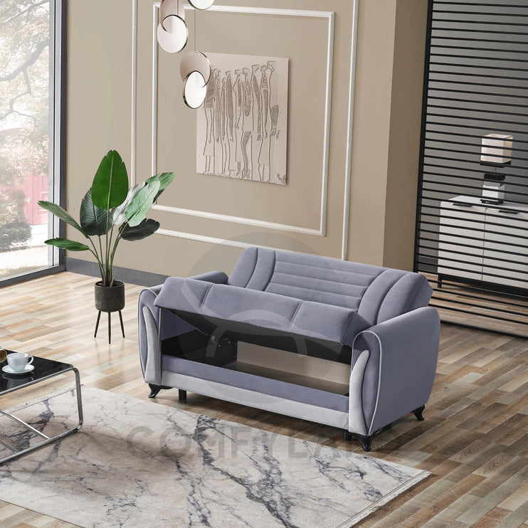 Seren Grey Velvet Sofa Bed