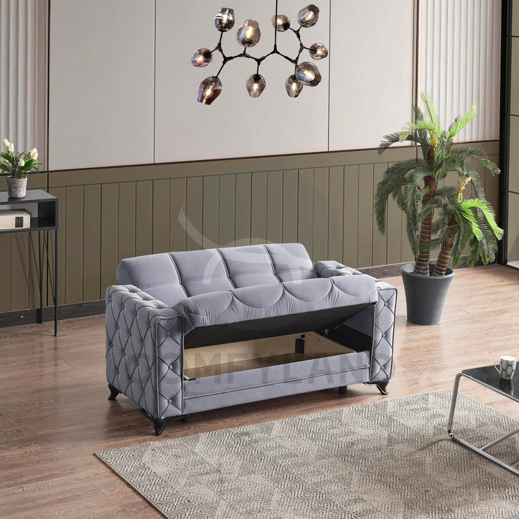 Dezza Sofa Bed in Grey Velvet