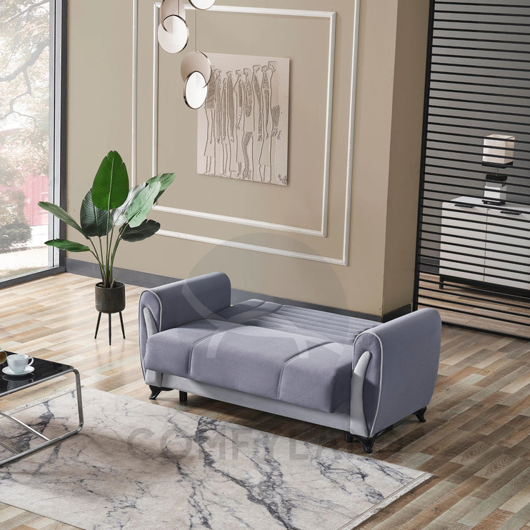 Seren Grey Velvet Sofa Bed