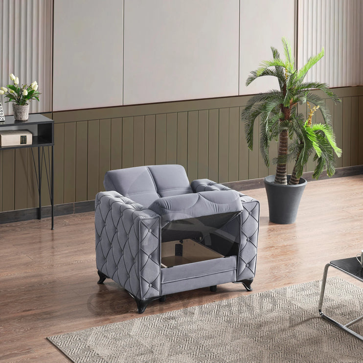 Dezza Sofa Bed in Grey Velvet