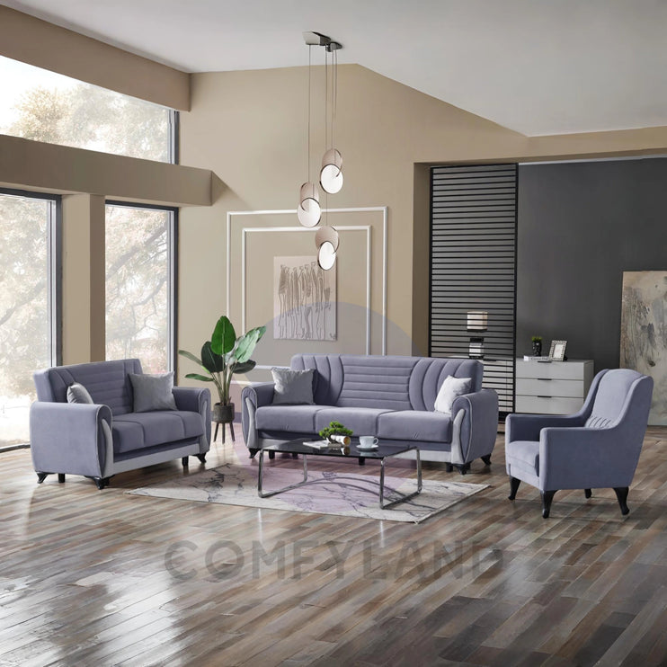 Seren Grey Velvet Sofa Bed