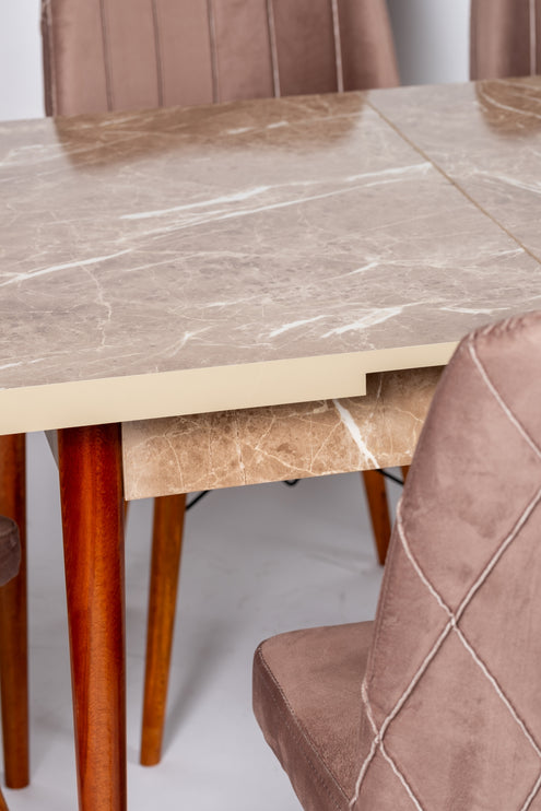 Belek Extendable Dining Table With Six Chairs