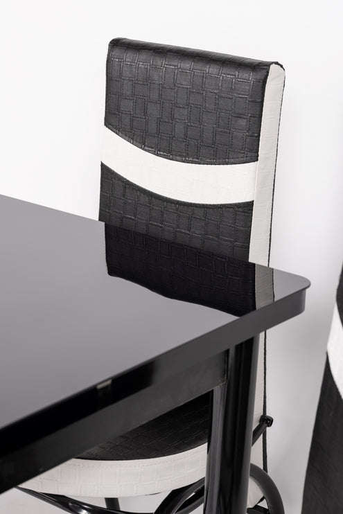 Black Square Dining Table with 4 Chairs