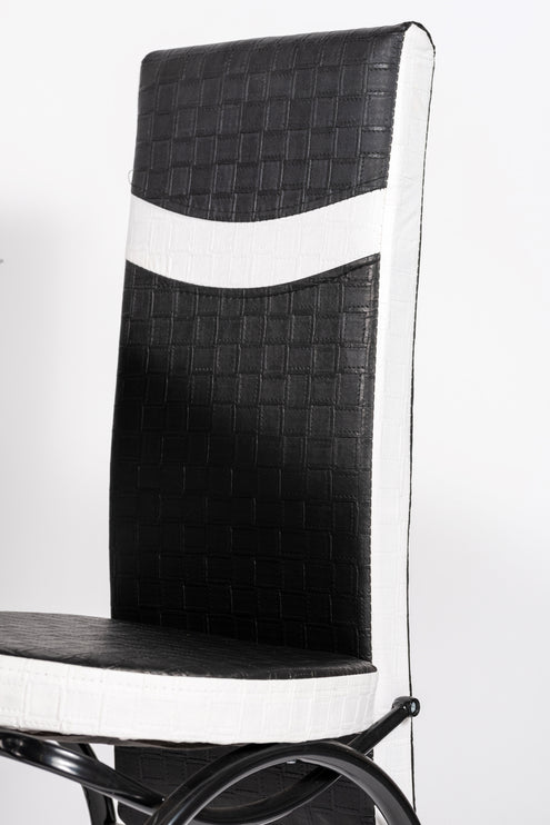 Black Square Dining Table with 4 Chairs