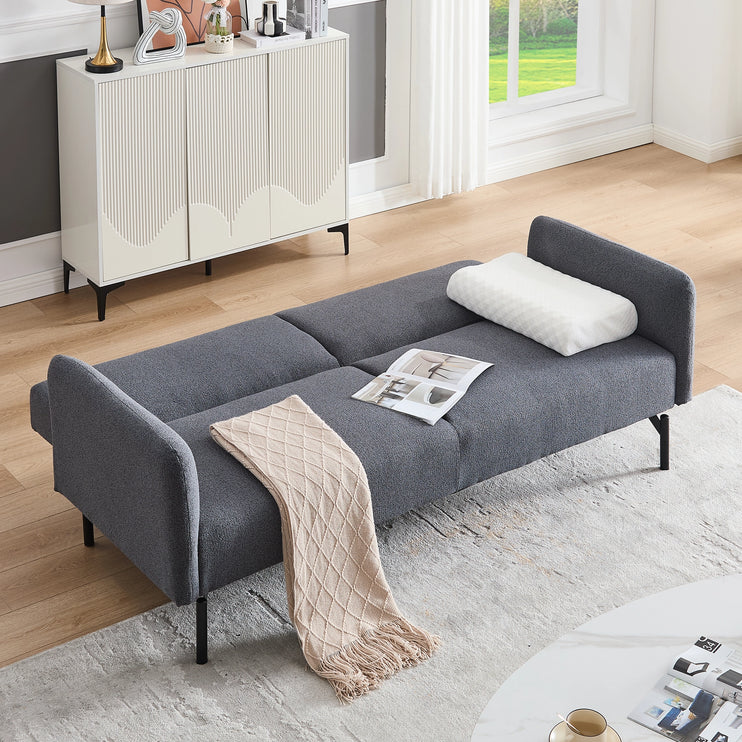 Oslo 3 Seater Dark Grey Sofa Bed With Metal Frame