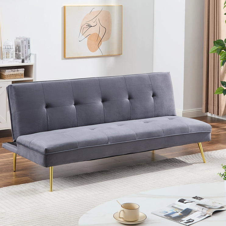 Adjustable 3 Seater Grey Sofa Bed Click Clack
