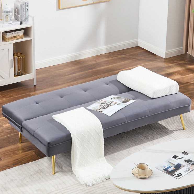 Adjustable 3 Seater Grey Sofa Bed Click Clack