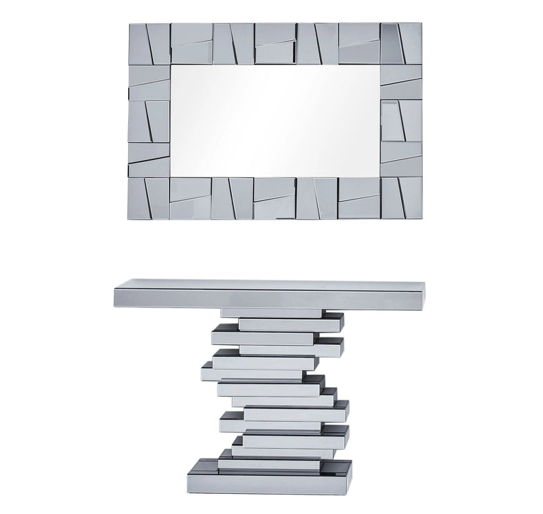 Twilight Silver Mirror with Console Table