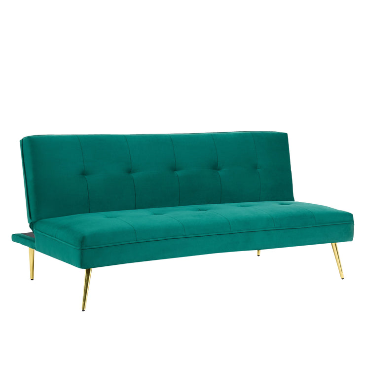 Adjustable 3 Seater Green Sofa Bed Click Clack