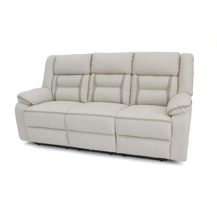 Recliner Sofa Bed in Beige Leather