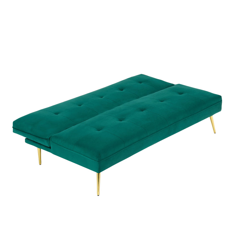 Adjustable 3 Seater Green Sofa Bed Click Clack